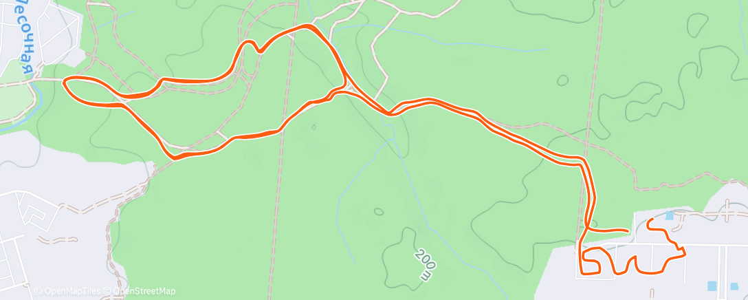 Map of the activity, Afternoon Trail Run