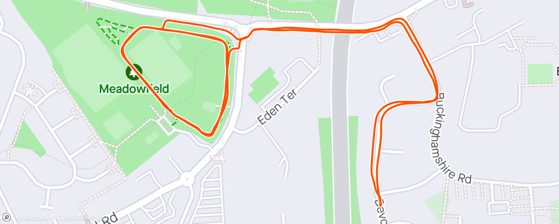 Map of the activity, Slow run to the park with the girls on their bikes