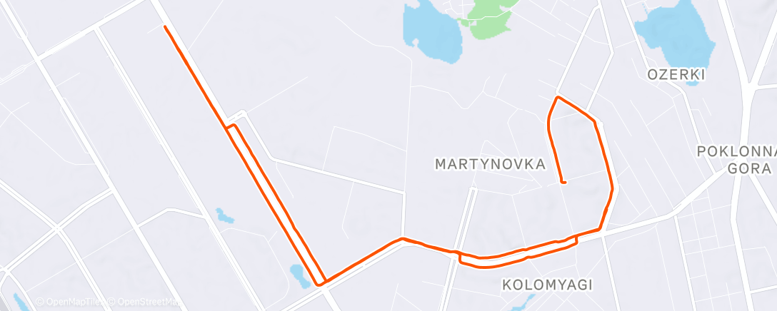 Map of the activity, Afternoon Run