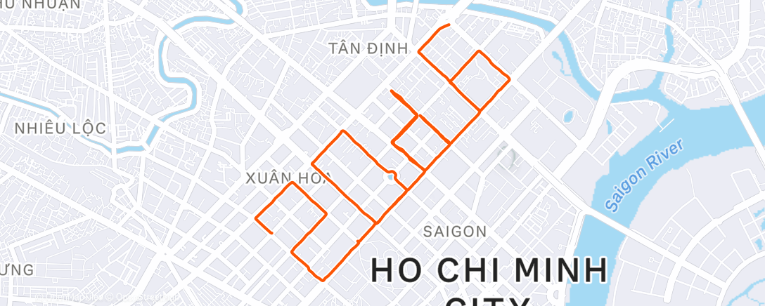 Map of the activity, Thursday - Ho Chi Minh City - Run 🏃