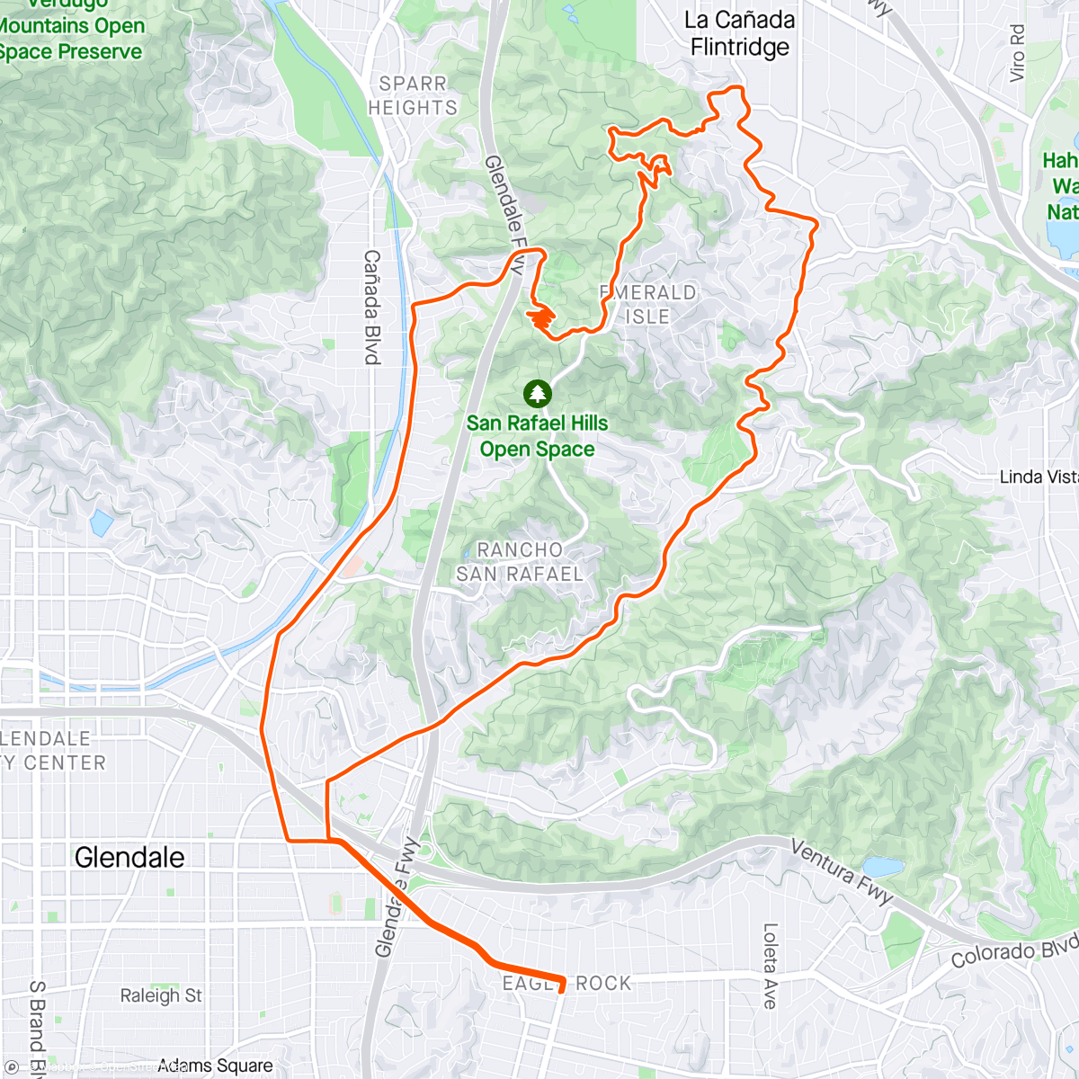 Map of the activity, Whalen’s birthday ride