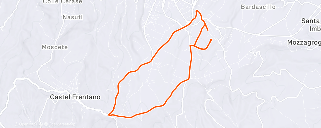 Map of the activity, Corsa mattutina