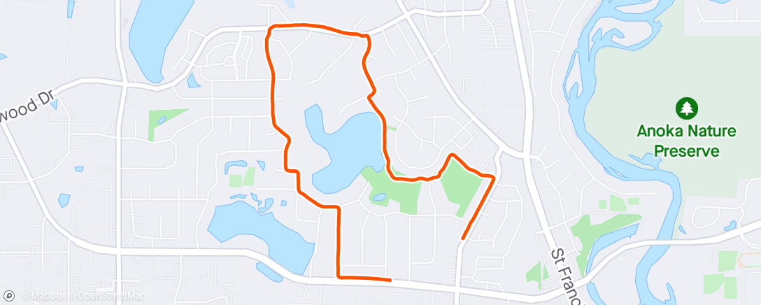 Map of the activity, Neighborhood Run