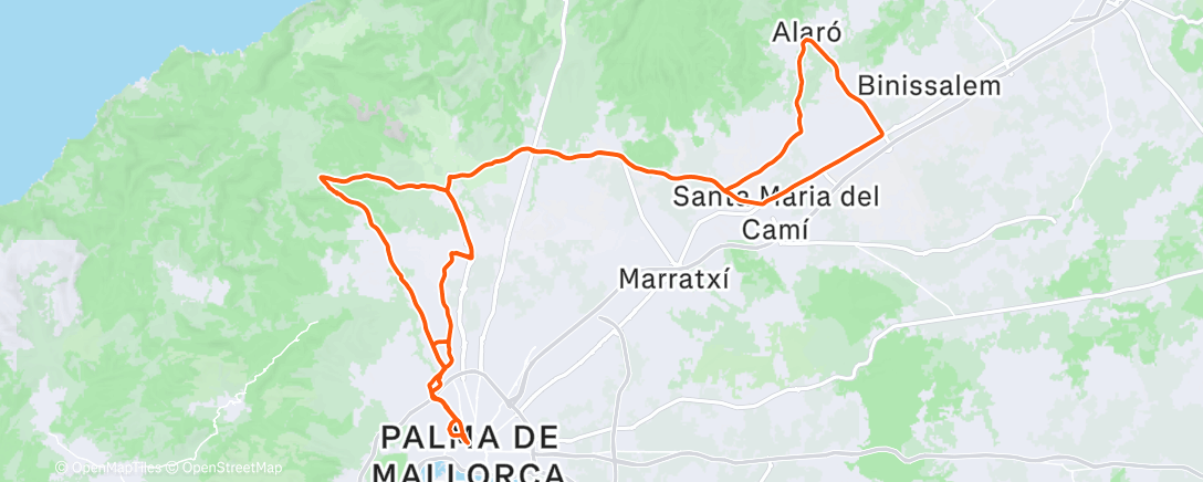 Map of the activity, Afternoon Ride