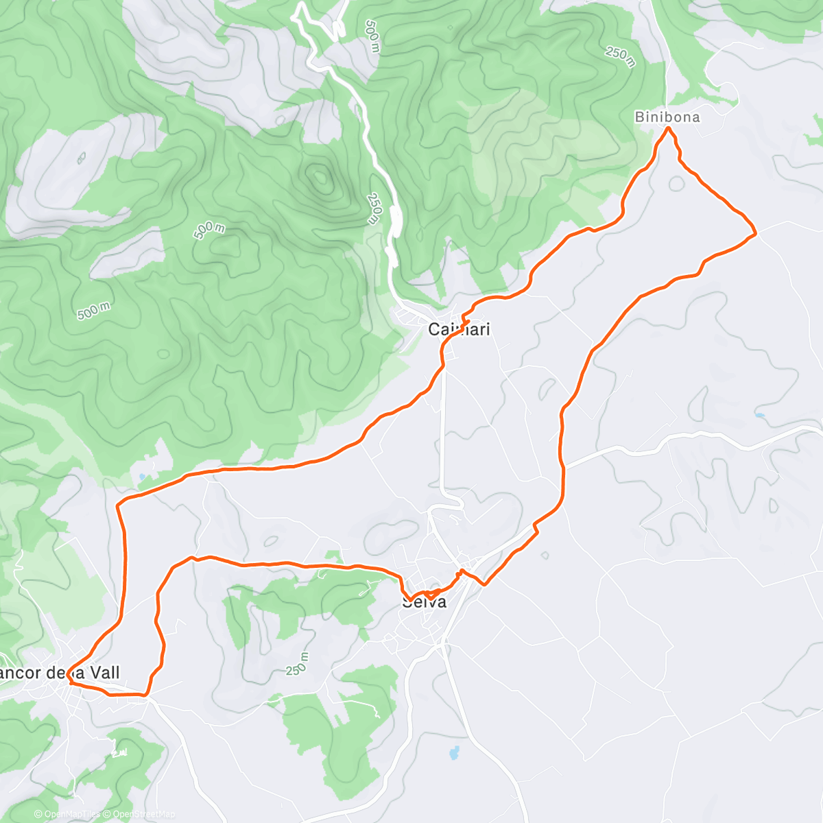 Map of the activity, Hausrunde in Selva – die Olivenbaum-Runde