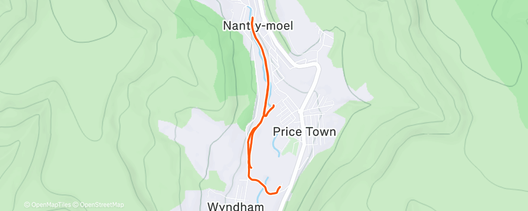 Map of the activity, Parkrun Warmup