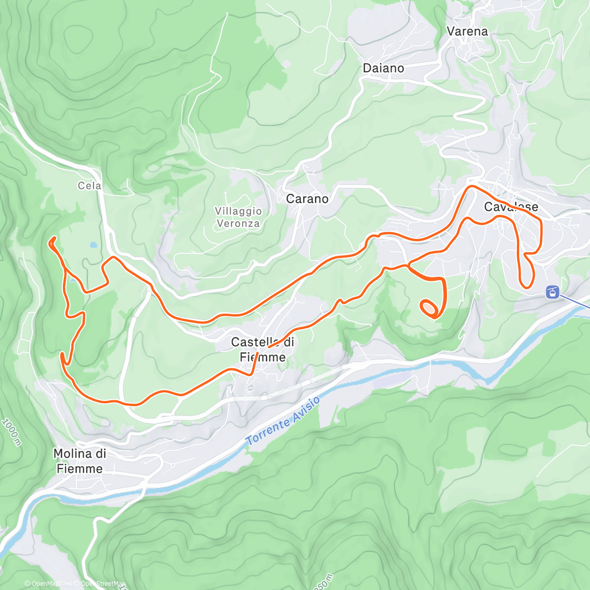 Map of the activity, Trail, tarmac & track