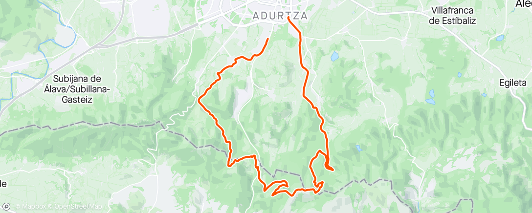 Map of the activity, Mtb por los montes de Vitoria