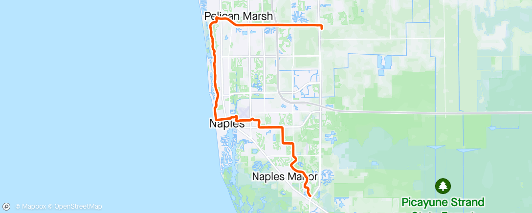 Map of the activity, Wednesday Ride plus 17 miles