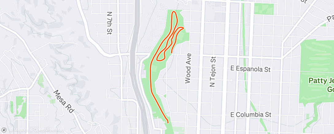 Map of the activity, Afternoon Trail Run