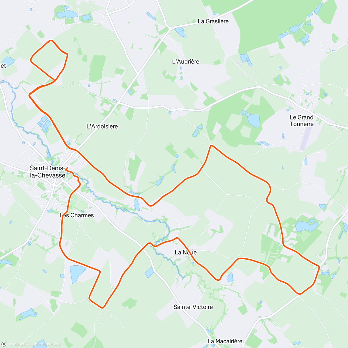 Map of the activity, Course à pied