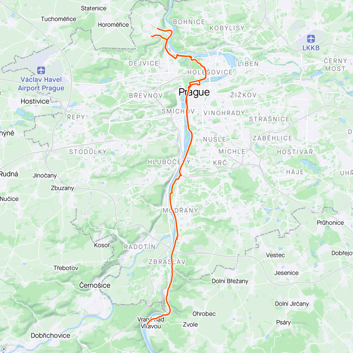 Map of the activity, Mrcasení po Praze