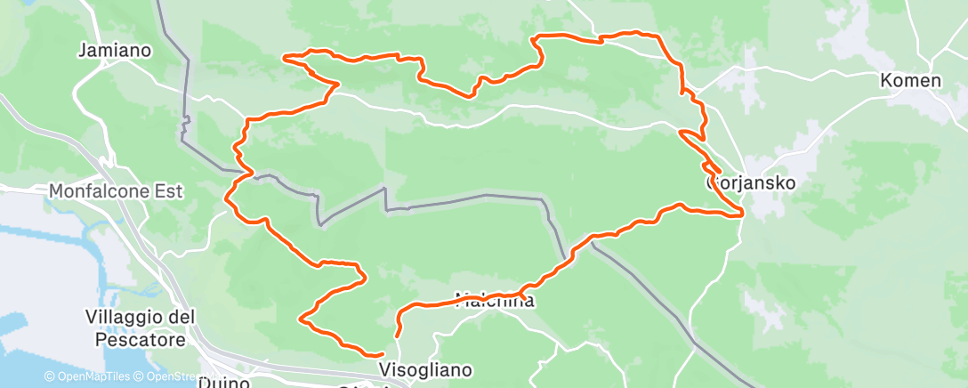 Map of the activity, Visogliano, Sela na Krasu, Ferrovia militare Austro-Ungarica
