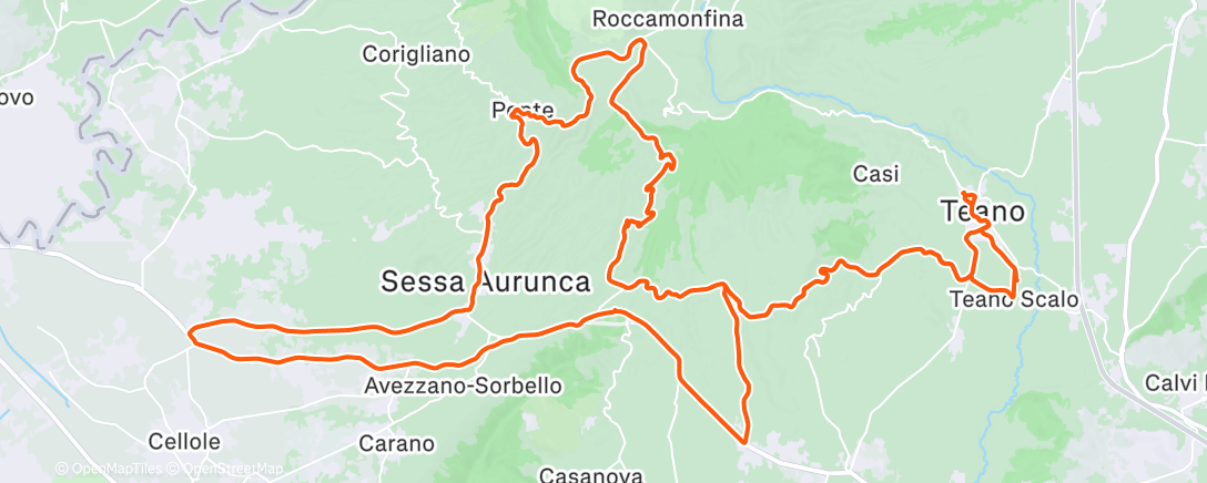 Map of the activity, Pedalata dell'ora di pranzo