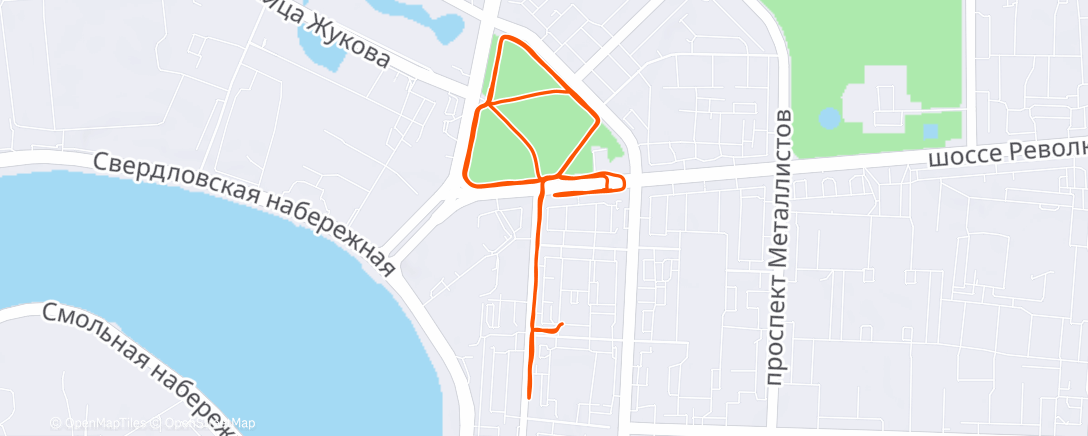 Map of the activity, Вечерний забег