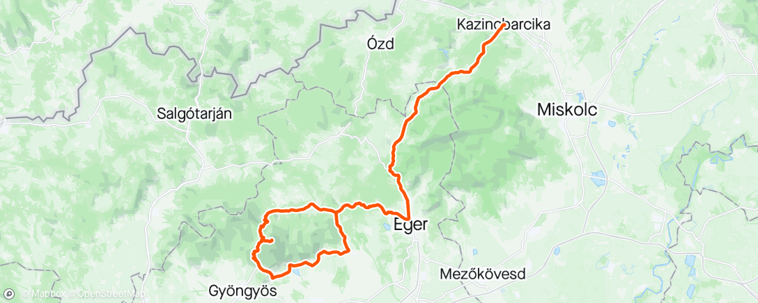 Map of the activity, Tour of Hungary
