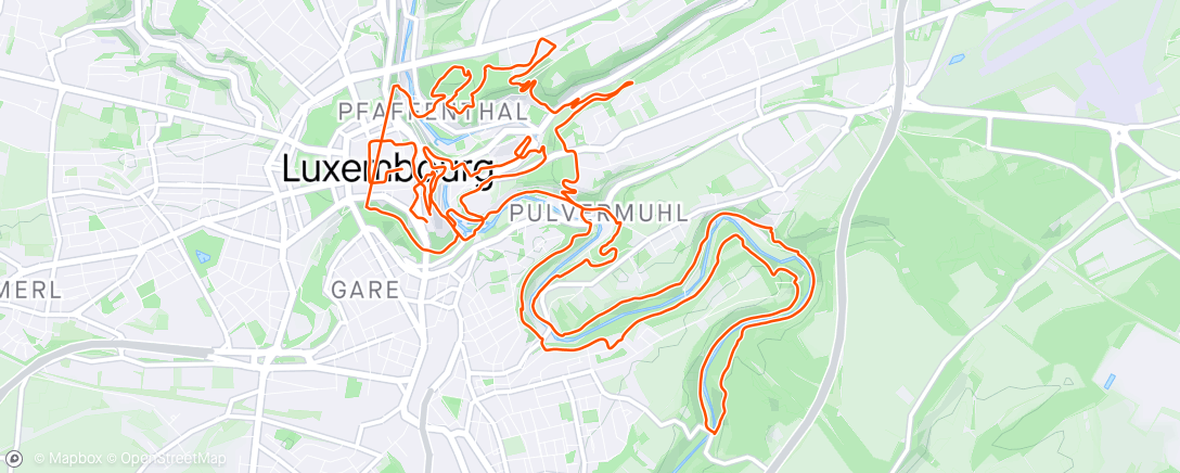 Map of the activity, DKV Urban Trail 27 km