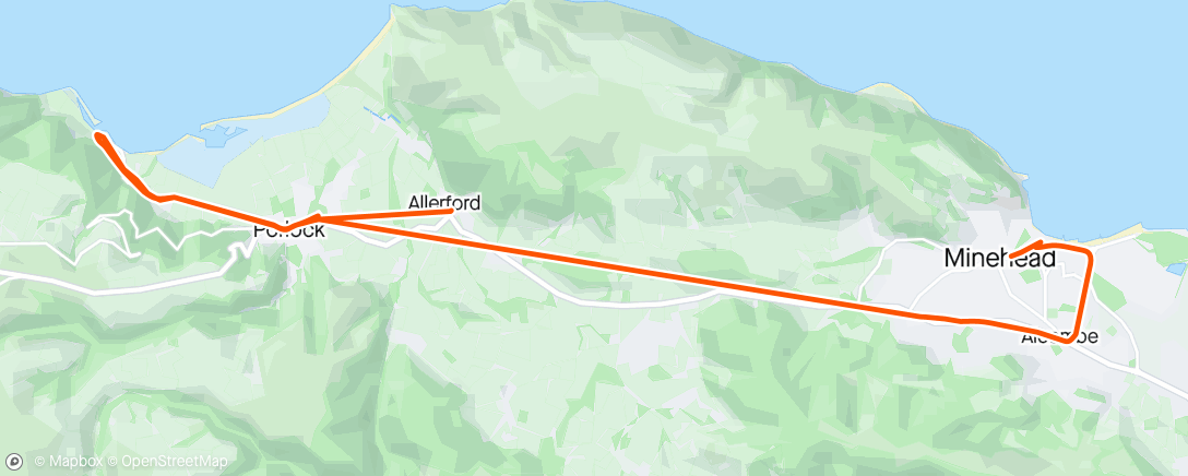 Map of the activity, Porlock Weir and back under my own steam!