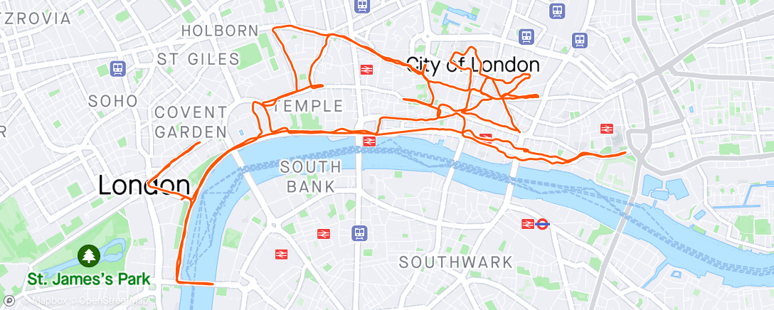 「London Landmarks Half Marathon」活動的地圖