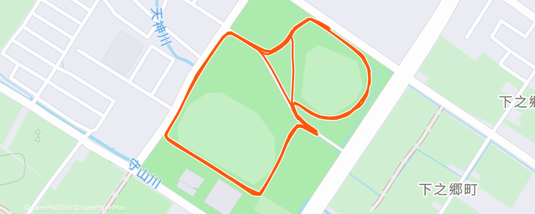 Map of the activity, Evening Run