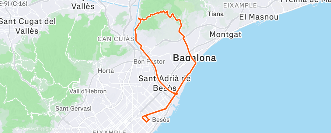 Map of the activity, Bicicleta de montaña matutina