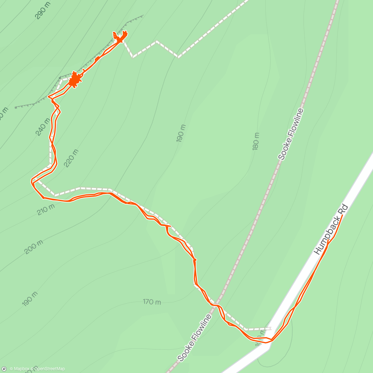 Map of the activity, Afternoon climb