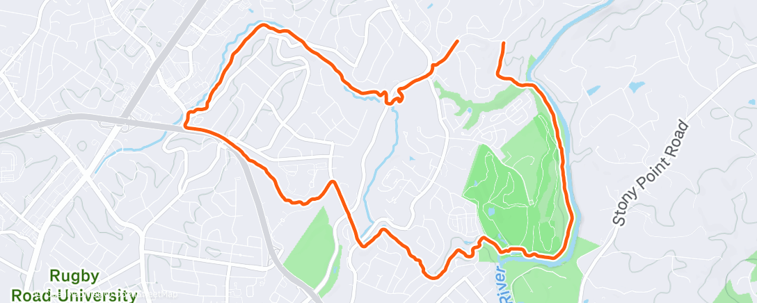Map of the activity, Afternoon Run