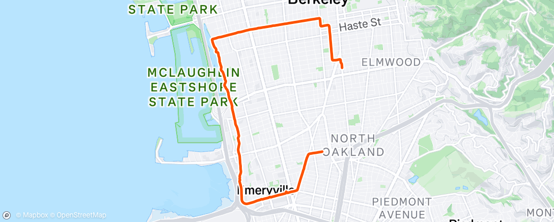 Map of the activity, Afternoon Run