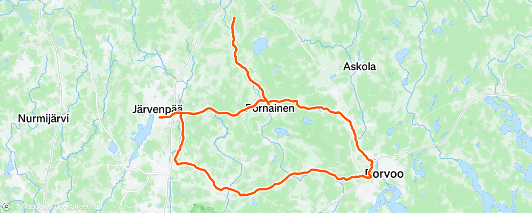 Map of the activity, Afternoon Ride