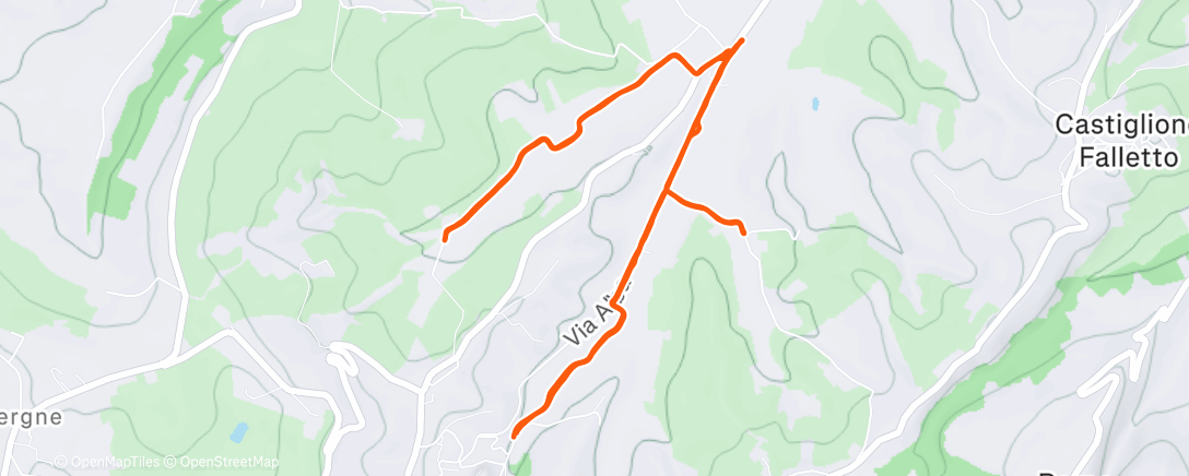 Map of the activity, Afternoon Run