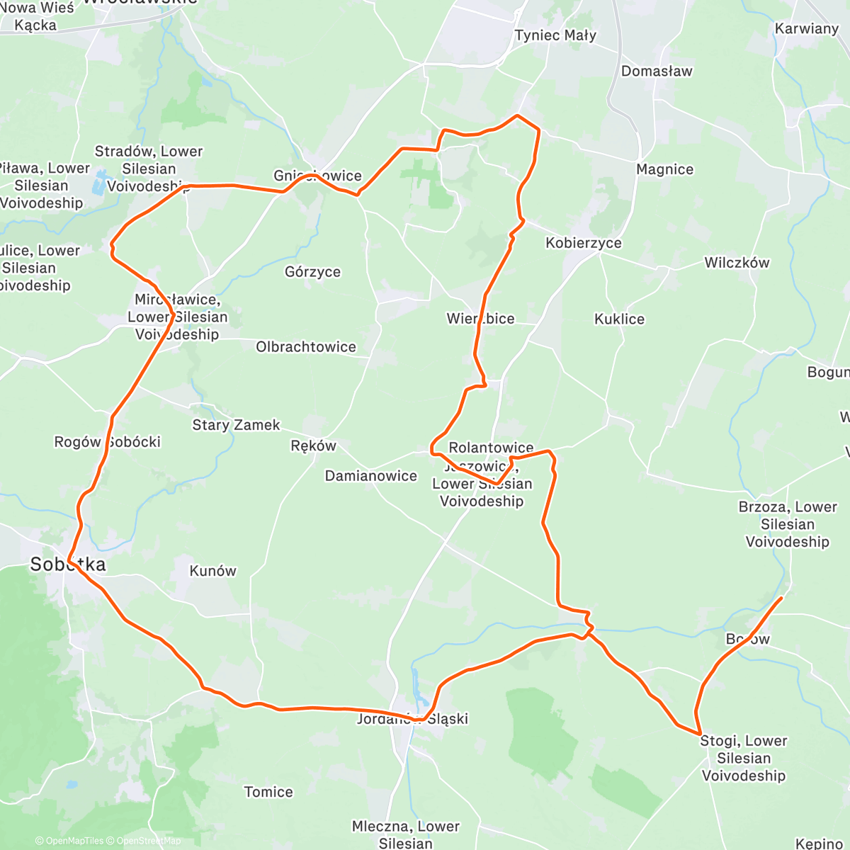 Map of the activity, Lunch Ride