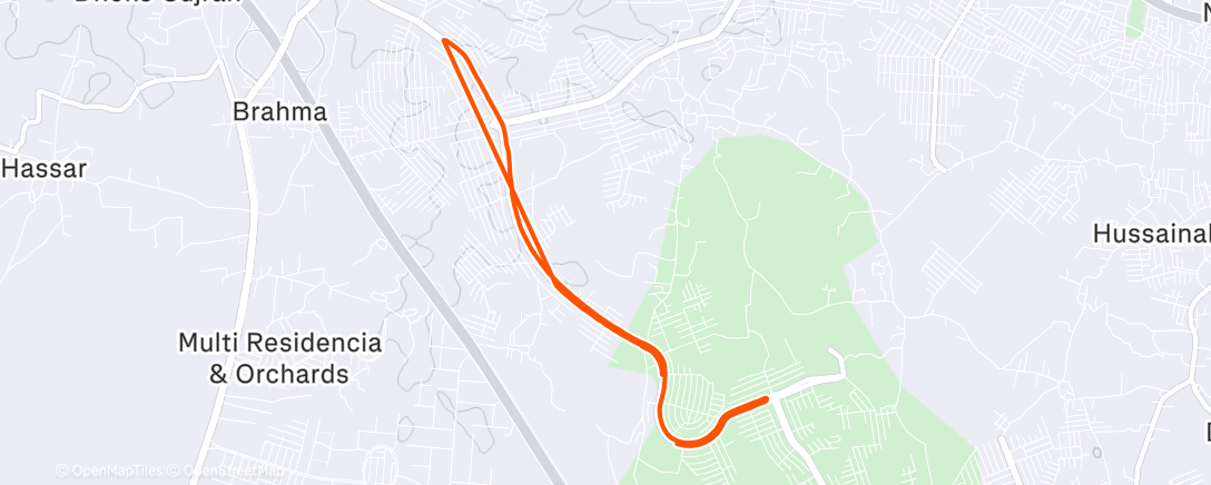 Map of the activity, Evening Walk