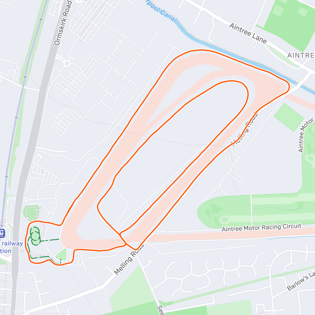 Map of the activity, Aintree 5k - Pacing my mate Ian on his first official race