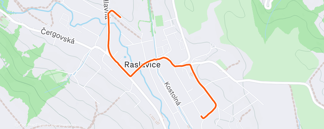 Map of the activity, Evening Walk