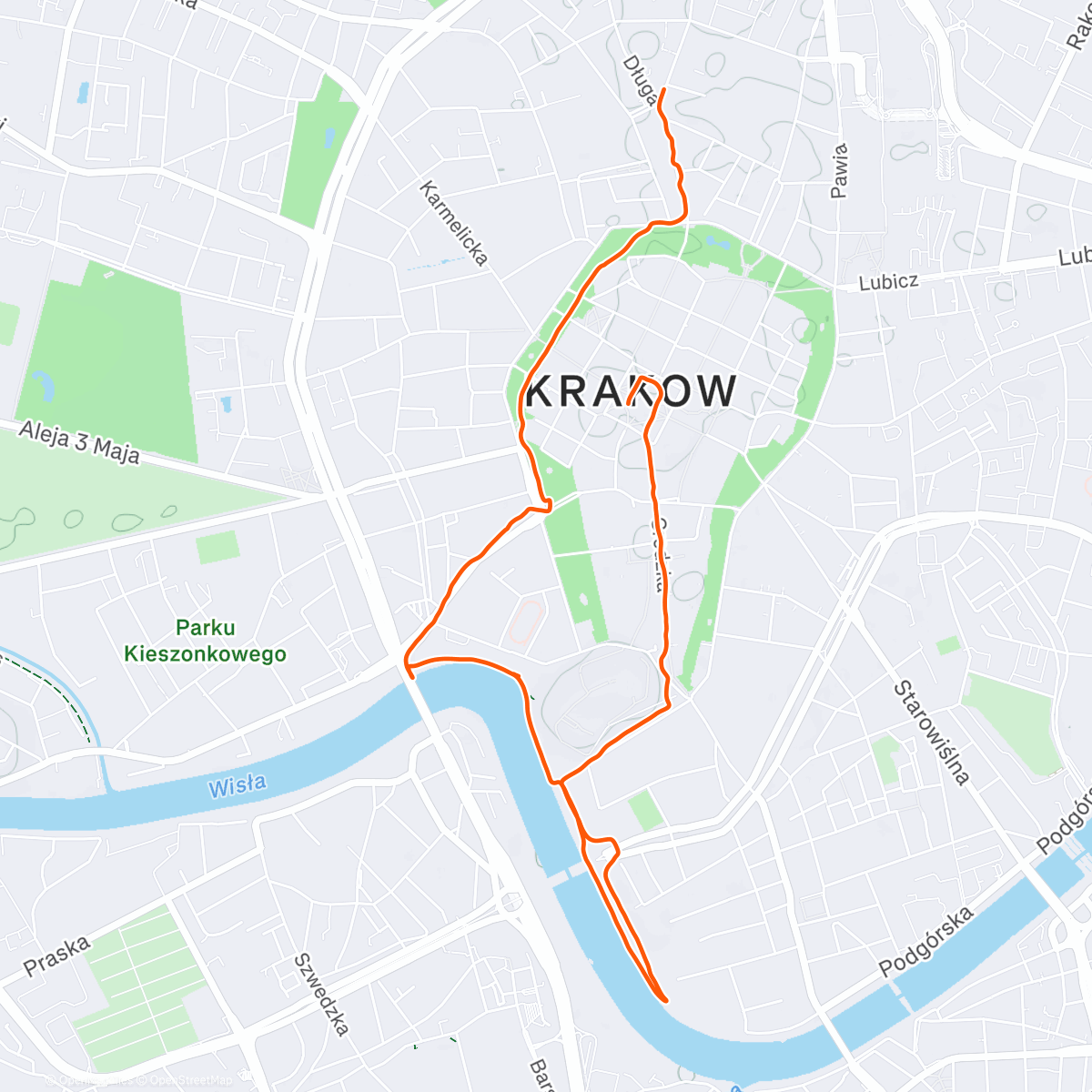 Map of the activity, Night Walk