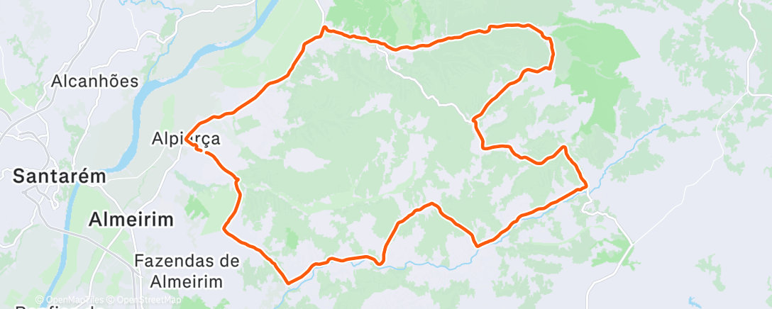 Map of the activity, Volta de bicicleta matinal