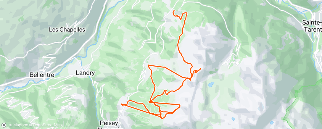 Map of the activity, Shorter ski than usual,