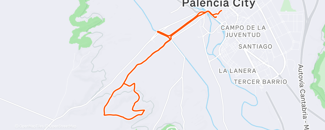 Map of the activity, Carrera de montaña a la hora del almuerzo