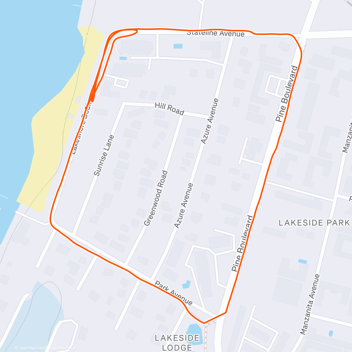 Map of the activity, Afternoon Run
