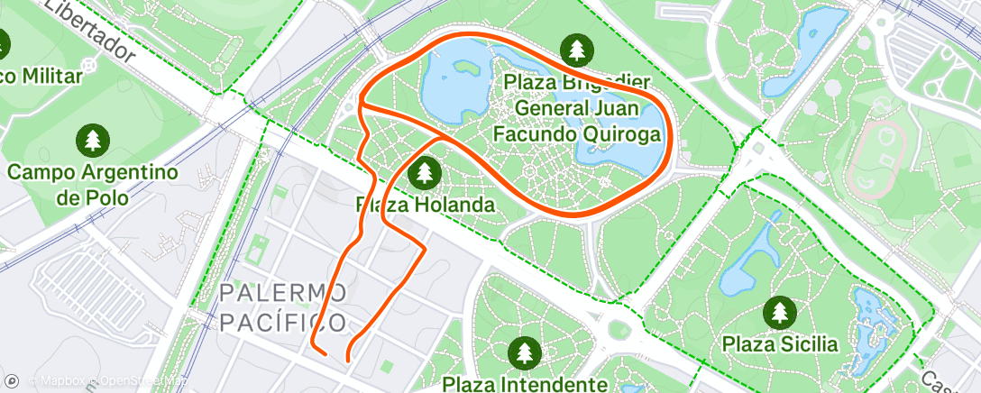 Map of the activity, Evening Run