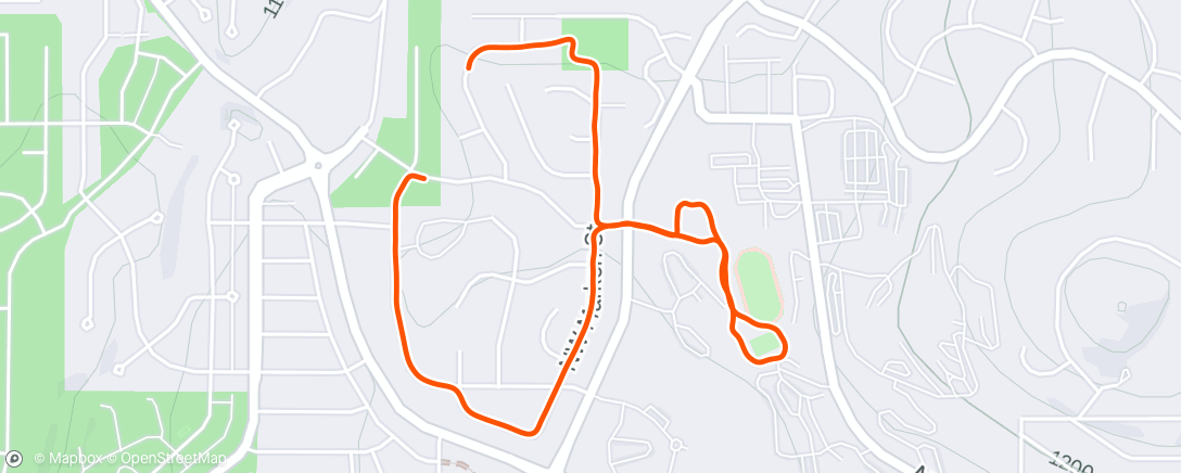 Map of the activity, Evening Run