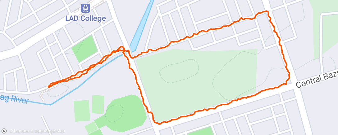 Map of the activity, Evening walk