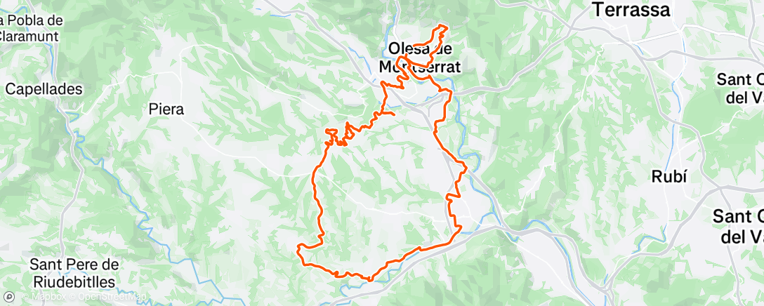 Map of the activity, mati de diumenge de btt