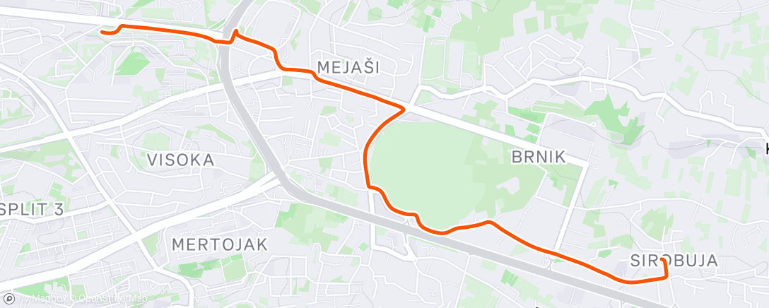 Map of the activity, Evening Ride