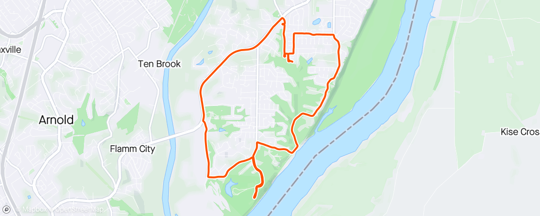 Map of the activity, Morning Run - Last longish run before the marathon.