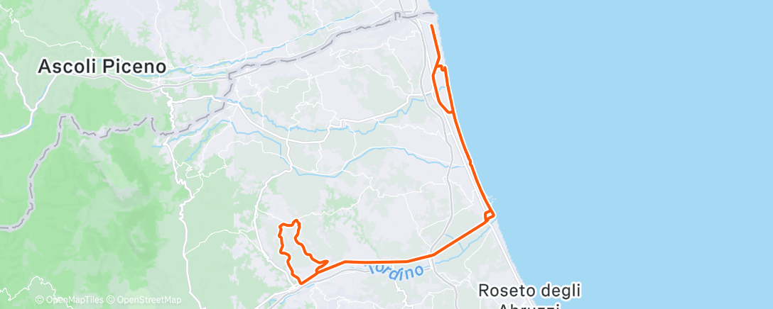 Map of the activity, Pedalata mattutina