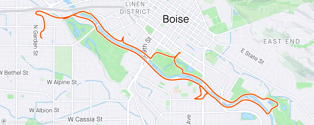 Map of the activity, Trolling the Green Belt, Mother Earth and Payette Brewing with the wife drafting on me. She didn’t take one pull! Flea Market at BSU too, getting major wind-blown.