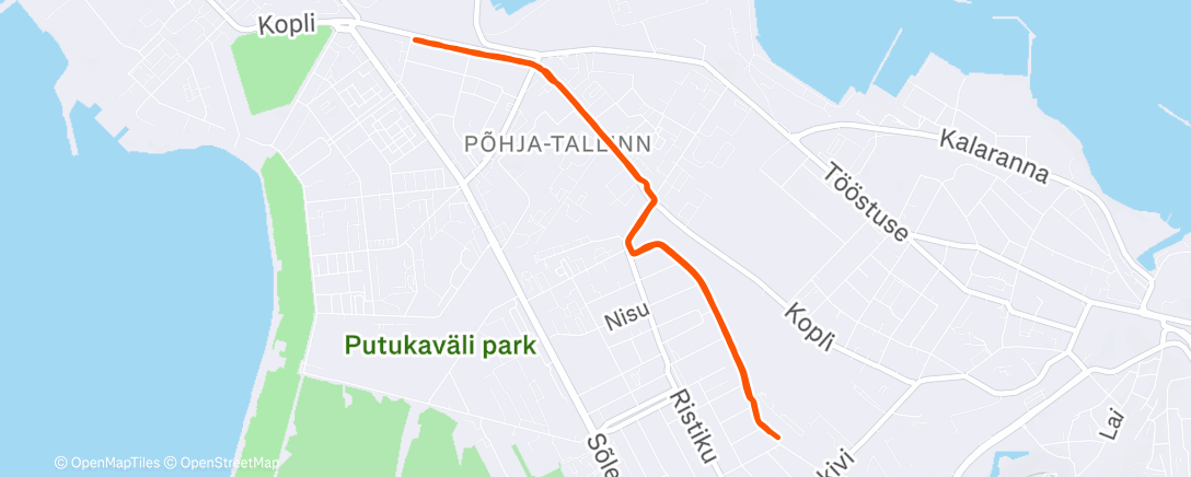 Map of the activity, Afternoon Run