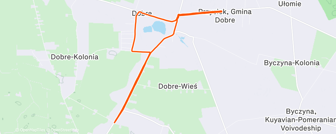 Map of the activity, Afternoon Run