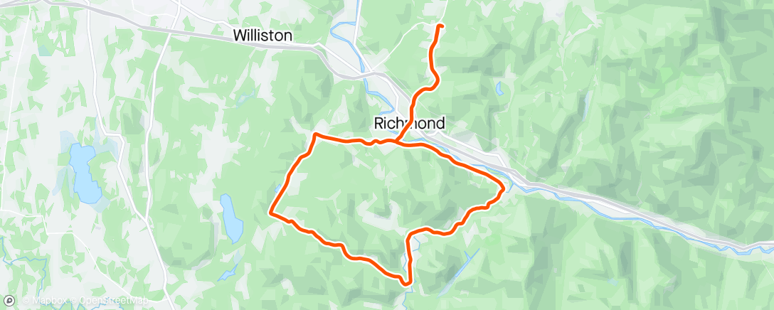 Map of the activity, Vermont loop with Repp and Sara
